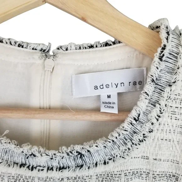 Adelyn Rae Fit and Flare Mini Cotton Sleeveless Ivory Dress SZ M - Picture 7 of 13